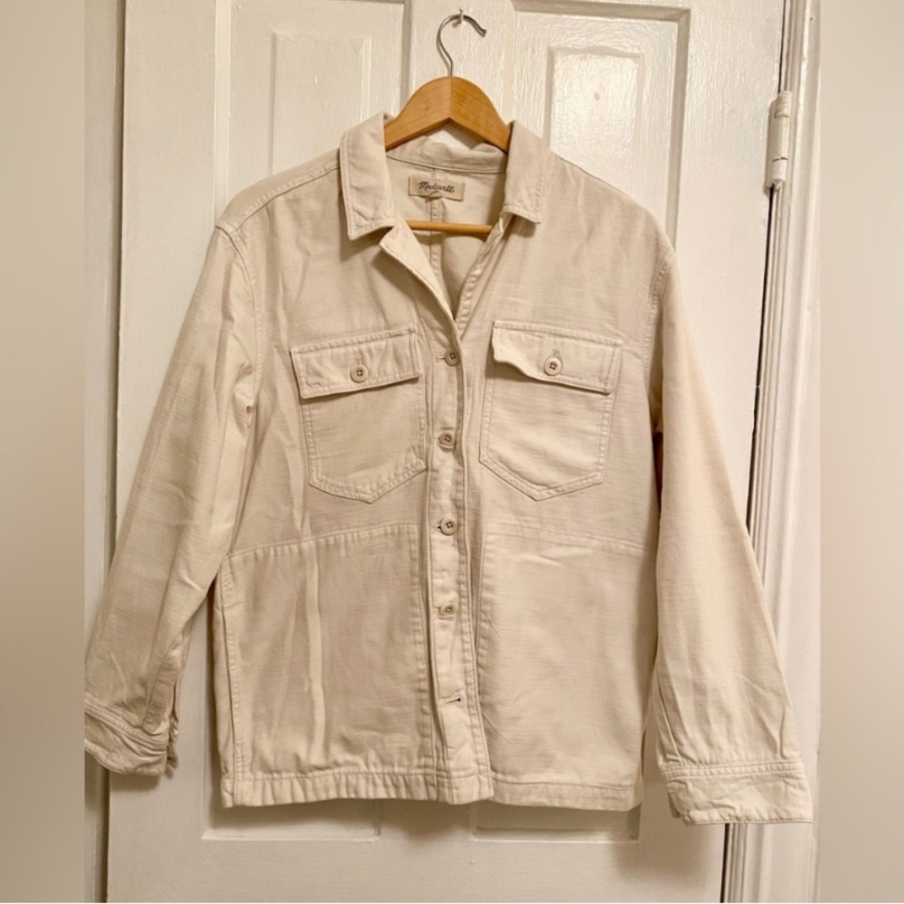 Madewell “Drakefield” Chore Shirt Jacket in Ecru M - Picture 2 of 9